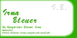 irma bleuer business card